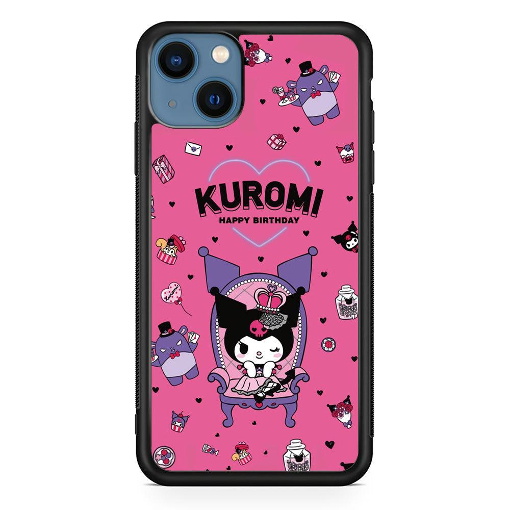 Kuromi Birthday Theme iPhone 14 Case-Rubber Black (2D Case)-Oxvistore