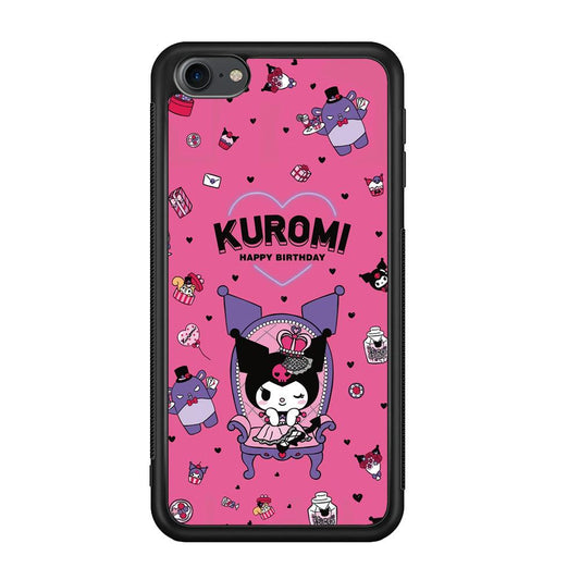 Kuromi Birthday Theme iPod Touch 6 Case-Rubber Black (2D Case)-Oxvistore