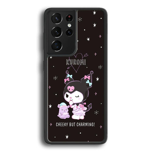 Kuromi Cheeky But Charming Samsung Galaxy S24 Ultra Case-Rubber Black (2D Case)-Oxvistore