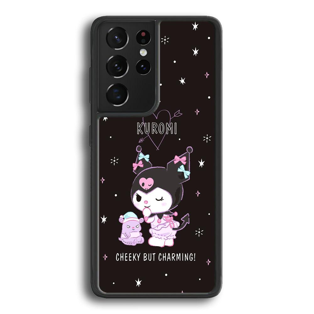 Kuromi Cheeky But Charming Samsung Galaxy S21 Ultra Case-Rubber Black (2D Case)-Oxvistore
