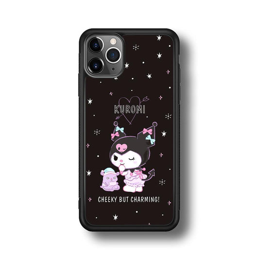 Kuromi Cheeky But Charming iPhone 11 Pro Max Case-Rubber Black (2D Case)-Oxvistore