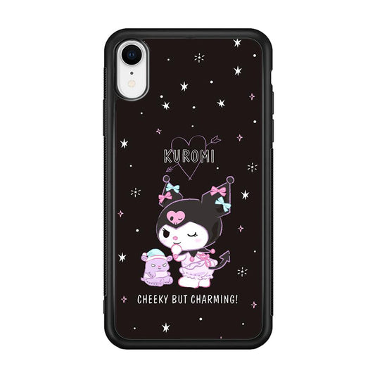 Kuromi Cheeky But Charming iPhone XR Case-Rubber Black (2D Case)-Oxvistore