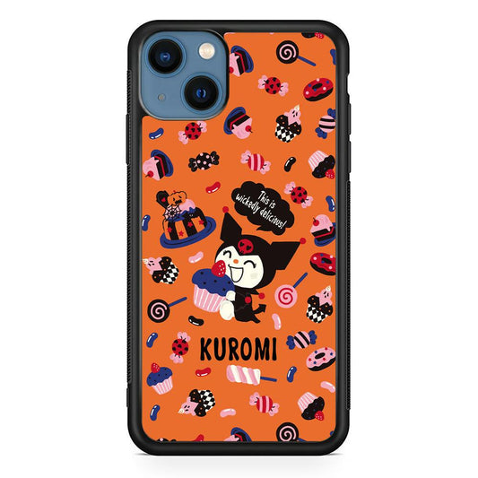 Kuromi Delicious Cake iPhone 14 Case-Rubber Black (2D Case)-Oxvistore