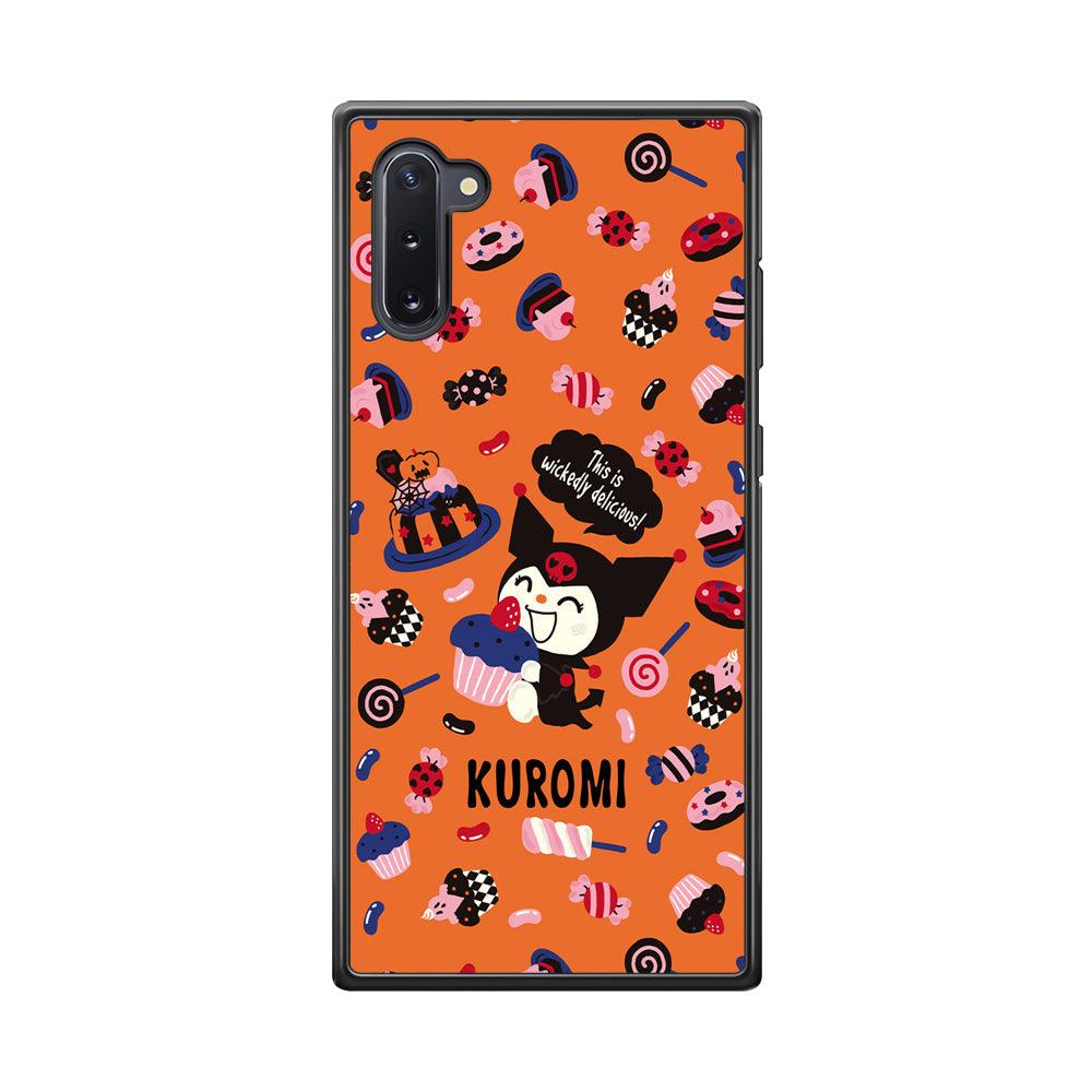 Kuromi Delicious Cake Samsung Galaxy Note 10 Case-Rubber Black (2D Case)-Oxvistore