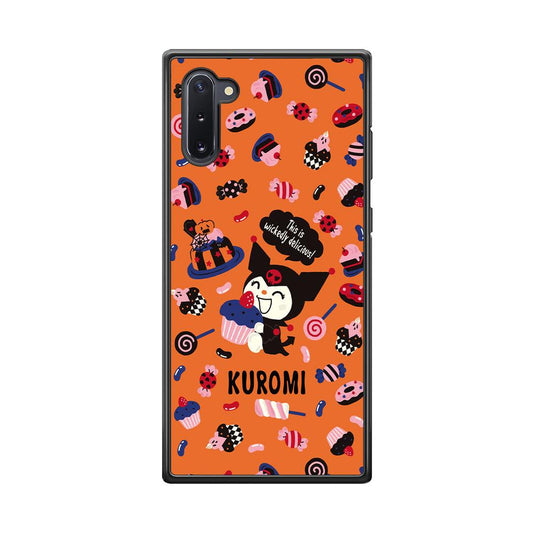 Kuromi Delicious Cake Samsung Galaxy Note 10 Case-Rubber Black (2D Case)-Oxvistore