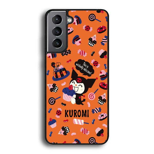 Kuromi Delicious Cake Samsung Galaxy S24 Case-Rubber Black (2D Case)-Oxvistore