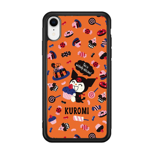 Kuromi Delicious Cake iPhone XR Case-Rubber Black (2D Case)-Oxvistore