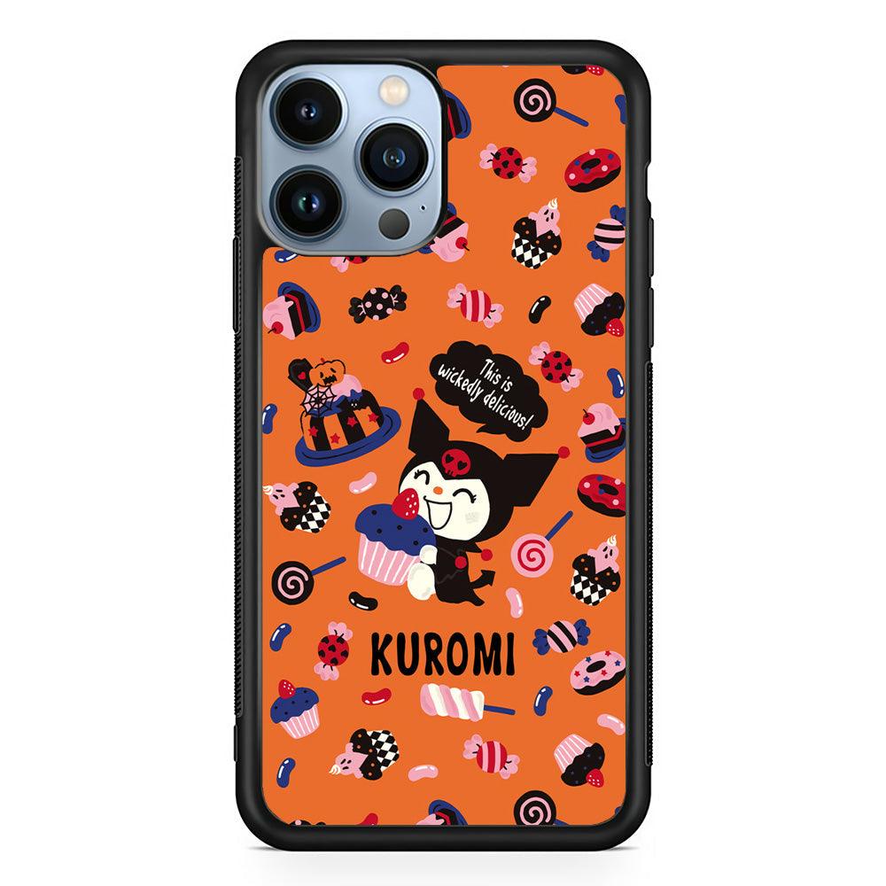 Kuromi Delicious Cake iPhone 14 Pro Case-Rubber Black (2D Case)-Oxvistore