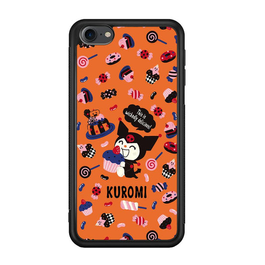 Kuromi Delicious Cake iPod Touch 6 Case-Rubber Black (2D Case)-Oxvistore