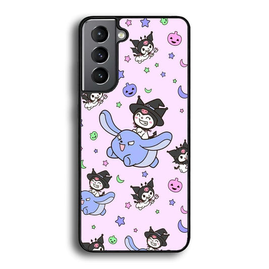 Kuromi Flying Partner Samsung Galaxy S22 Case-Rubber Black (2D Case)-Oxvistore