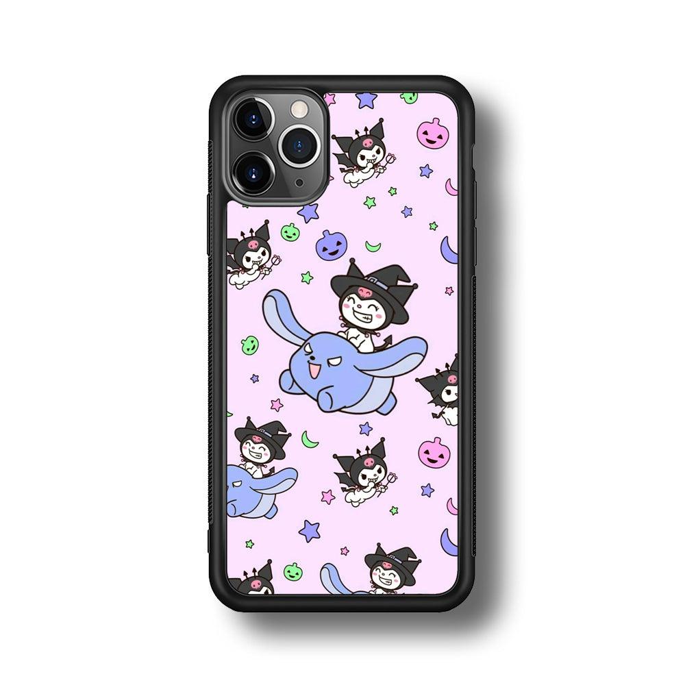 Kuromi Flying Partner iPhone 11 Pro Max Case-Rubber Black (2D Case)-Oxvistore