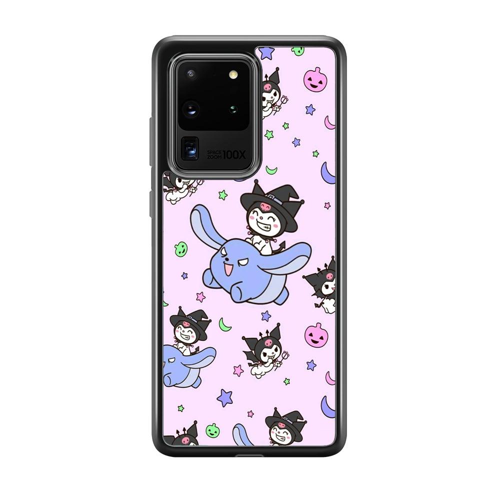 Kuromi Flying Partner Samsung Galaxy S20 Ultra Case-Rubber Black (2D Case)-Oxvistore