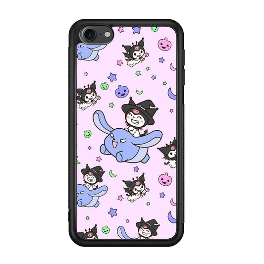 Kuromi Flying Partner iPod Touch 6 Case-Rubber Black (2D Case)-Oxvistore
