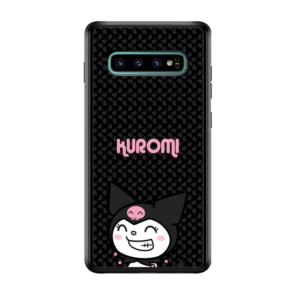 Kuromi Make The World Smile Samsung Galaxy S10 Case-Rubber Black (2D Case)-Oxvistore