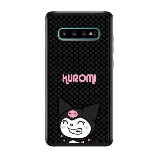 Kuromi Make The World Smile Samsung Galaxy S10 Case-Rubber Black (2D Case)-Oxvistore