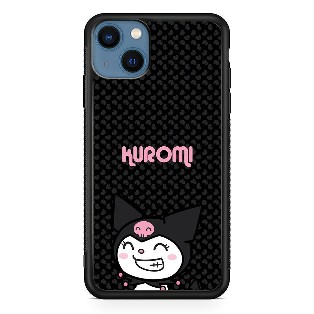 Kuromi Make The World Smile iPhone 15 Case-Rubber Black (2D Case)-Oxvistore