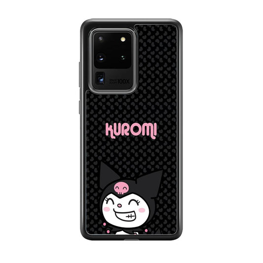 Kuromi Make The World Smile Samsung Galaxy S20 Ultra Case-Rubber Black (2D Case)-Oxvistore