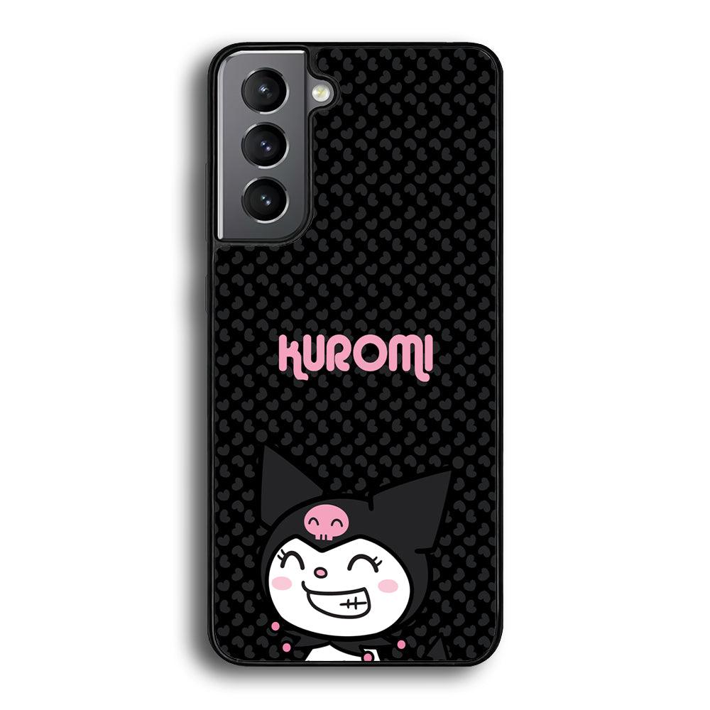 Kuromi Make The World Smile Samsung Galaxy S23 Plus Case-Rubber Black (2D Case)-Oxvistore
