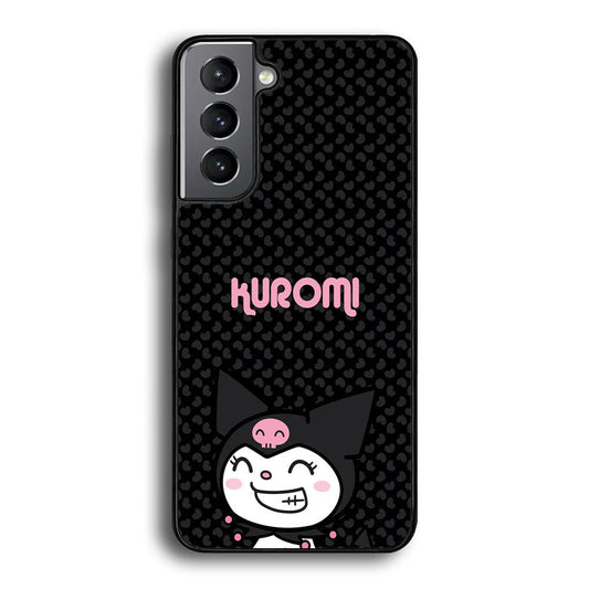 Kuromi Make The World Smile Samsung Galaxy S23 Plus Case-Rubber Black (2D Case)-Oxvistore