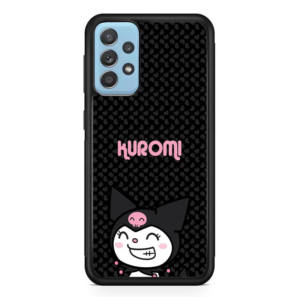 Kuromi Make The World Smile Samsung Galaxy A72 Case-Rubber Black (2D Case)-Oxvistore