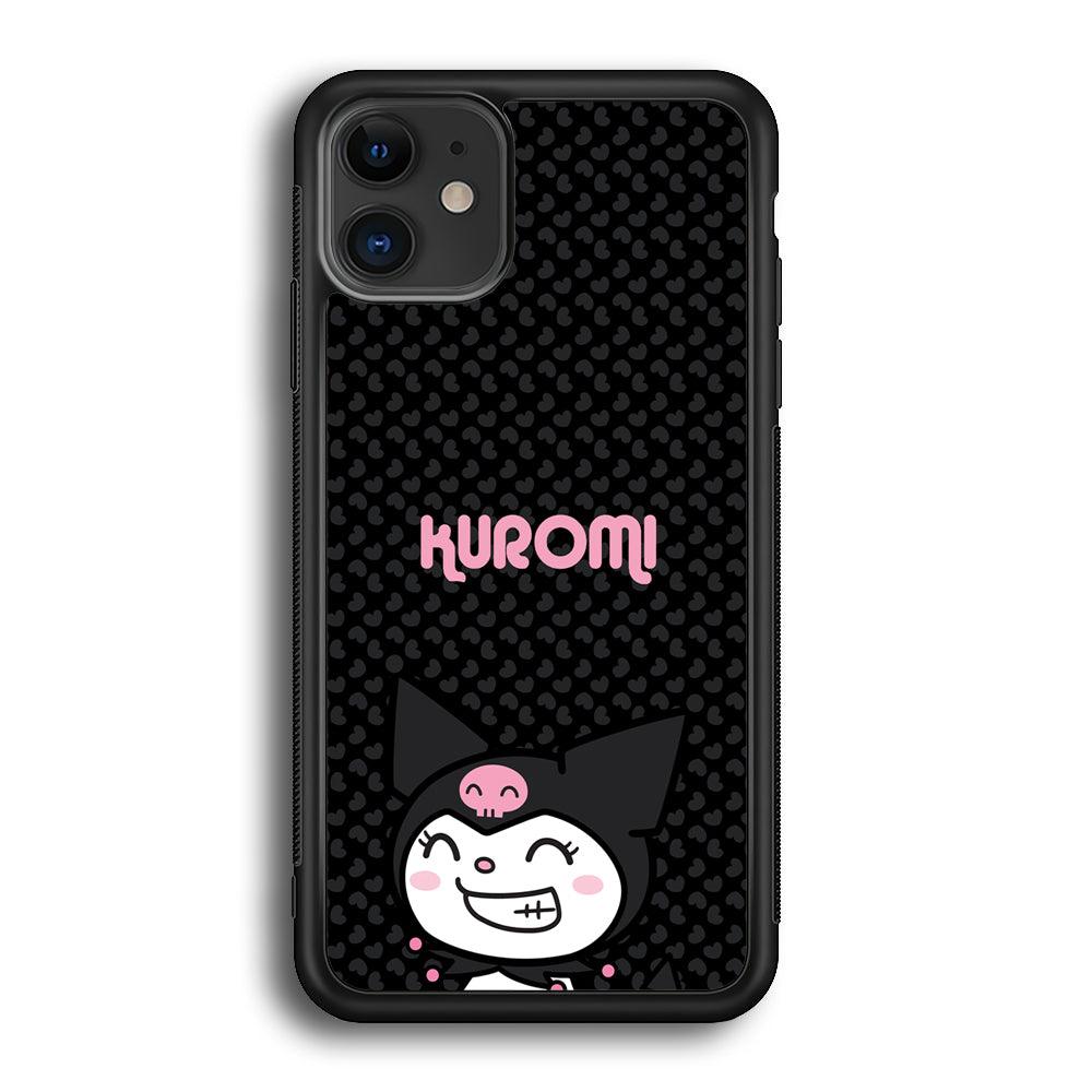 Kuromi Make The World Smile iPhone 11 Case-Rubber Black (2D Case)-Oxvistore