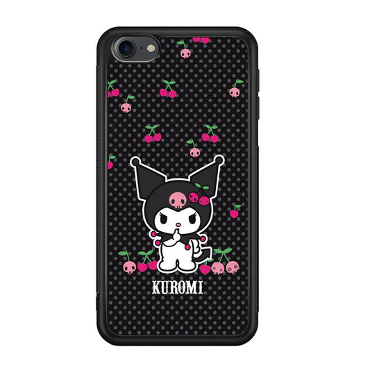 Kuromi Please Keep Silent iPod Touch 6 Case-Rubber Black (2D Case)-Oxvistore