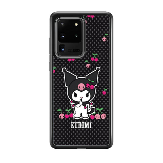 Kuromi Please Keep Silent Samsung Galaxy S20 Ultra Case-Rubber Black (2D Case)-Oxvistore
