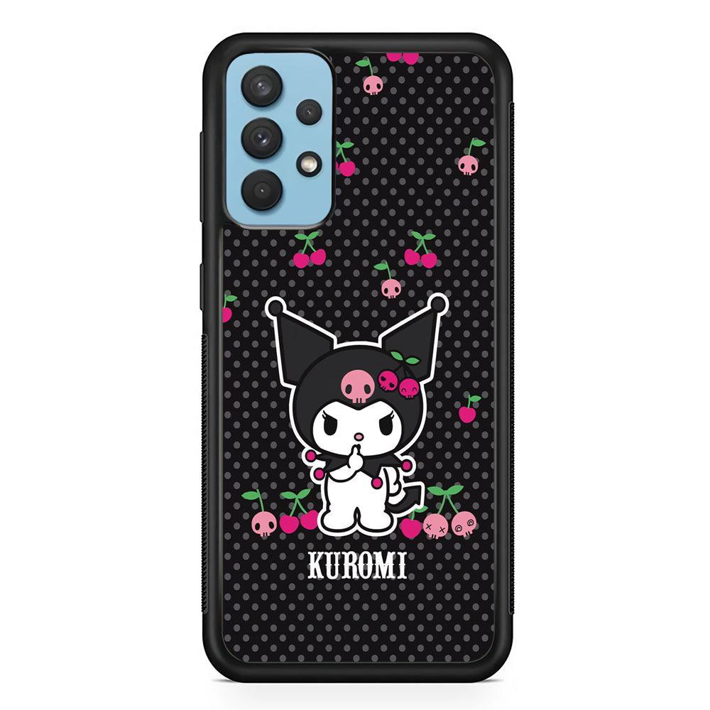 Kuromi Please Keep Silent Samsung Galaxy A32 Case-Rubber Black (2D Case)-Oxvistore