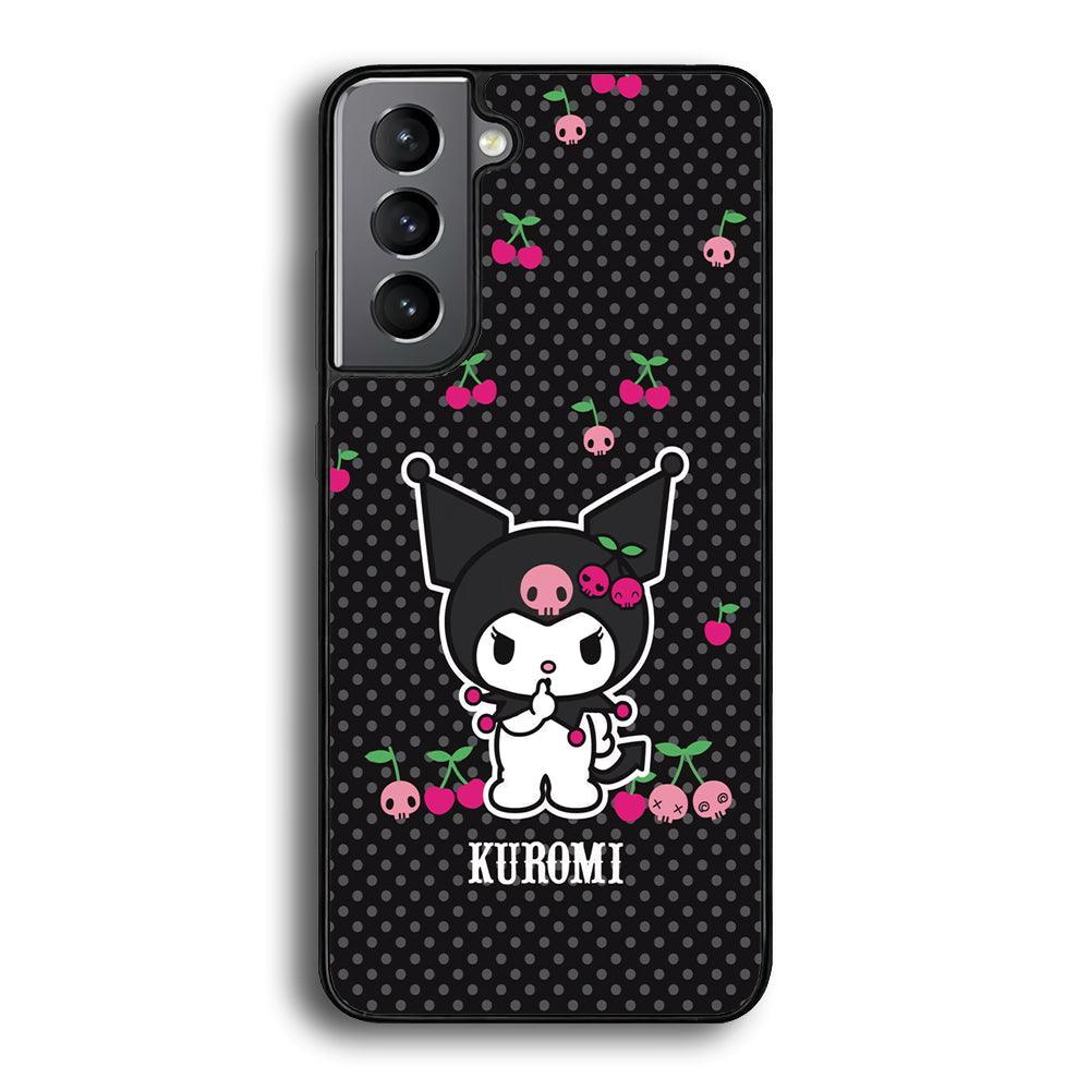 Kuromi Please Keep Silent Samsung Galaxy S24 Case-Rubber Black (2D Case)-Oxvistore