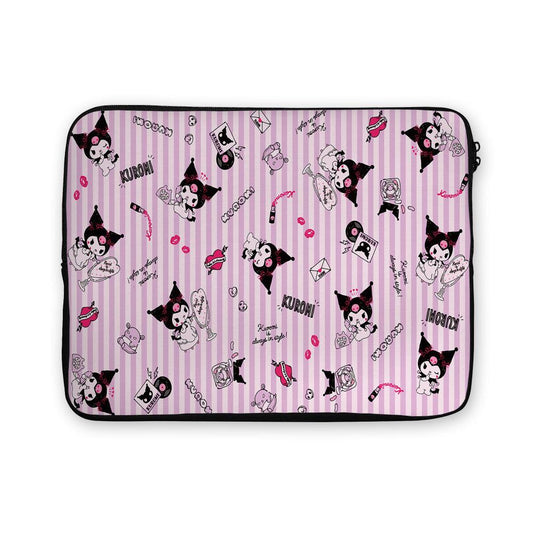Kuromi Sanrio Stripe Pattern Laptop Sleeve Protective Cover-Oxvistore