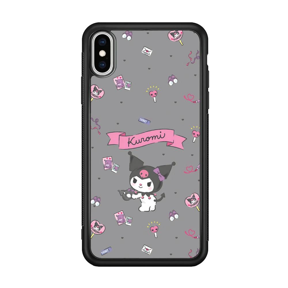 Kuromi Stage and Party iPhone X Case-Rubber Black (2D Case)-Oxvistore