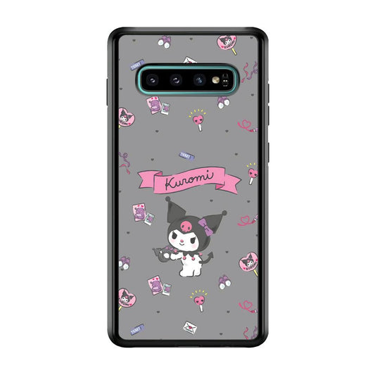 Kuromi Stage and Party Samsung Galaxy S10 Case-Rubber Black (2D Case)-Oxvistore