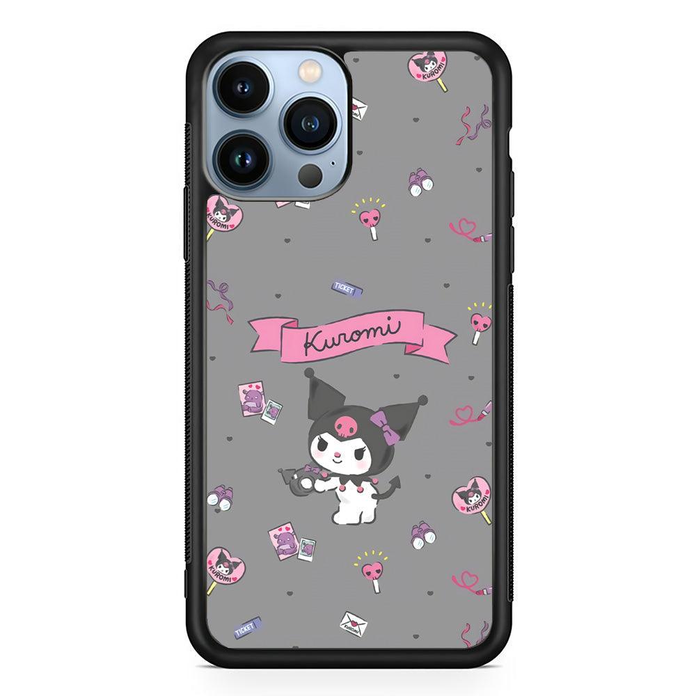 Kuromi Stage and Party iPhone 15 Pro Case-Rubber Black (2D Case)-Oxvistore