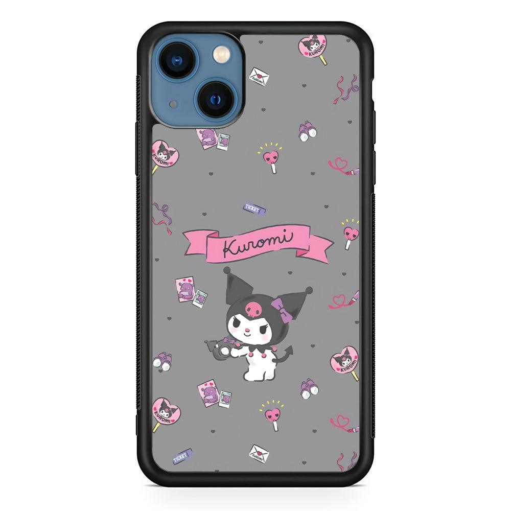 Kuromi Stage and Party iPhone 15 Case-Rubber Black (2D Case)-Oxvistore