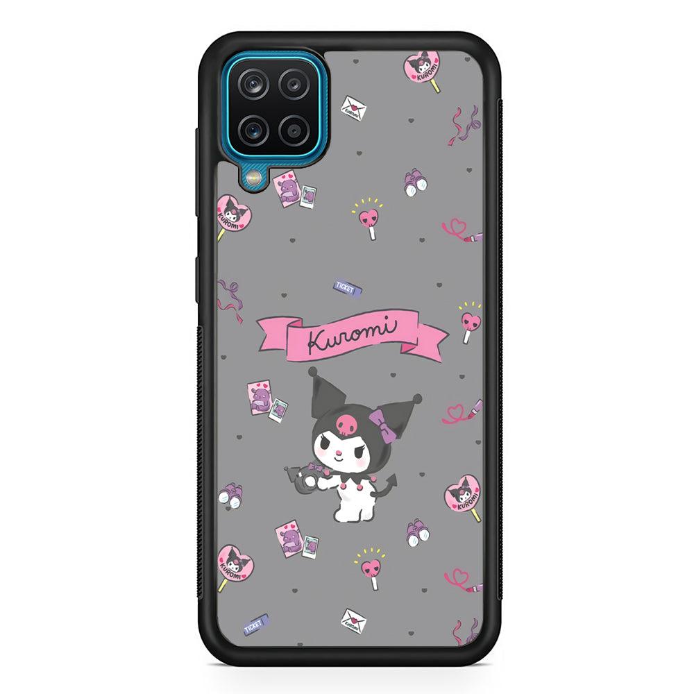 Kuromi Stage and Party Samsung Galaxy A12 Case-Rubber Black (2D Case)-Oxvistore