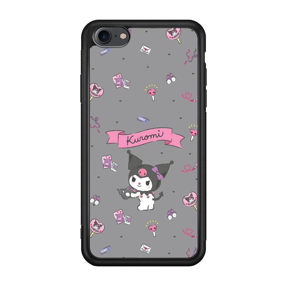 Kuromi Stage and Party iPhone 8 Case-Rubber Black (2D Case)-Oxvistore