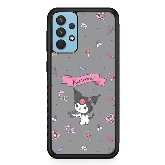 Kuromi Stage and Party Samsung Galaxy A32 Case-Rubber Black (2D Case)-Oxvistore