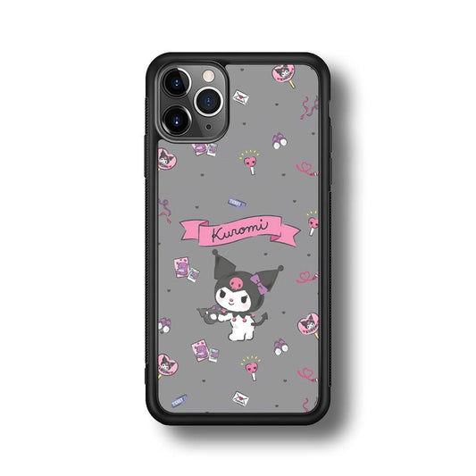 Kuromi Stage and Party iPhone 11 Pro Max Case-Rubber Black (2D Case)-Oxvistore