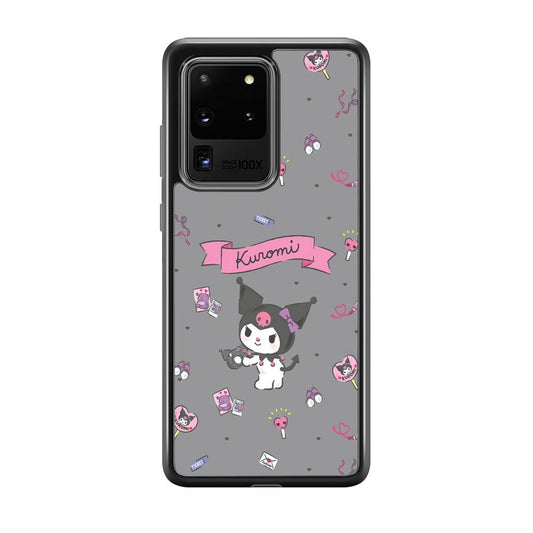 Kuromi Stage and Party Samsung Galaxy S20 Ultra Case-Rubber Black (2D Case)-Oxvistore