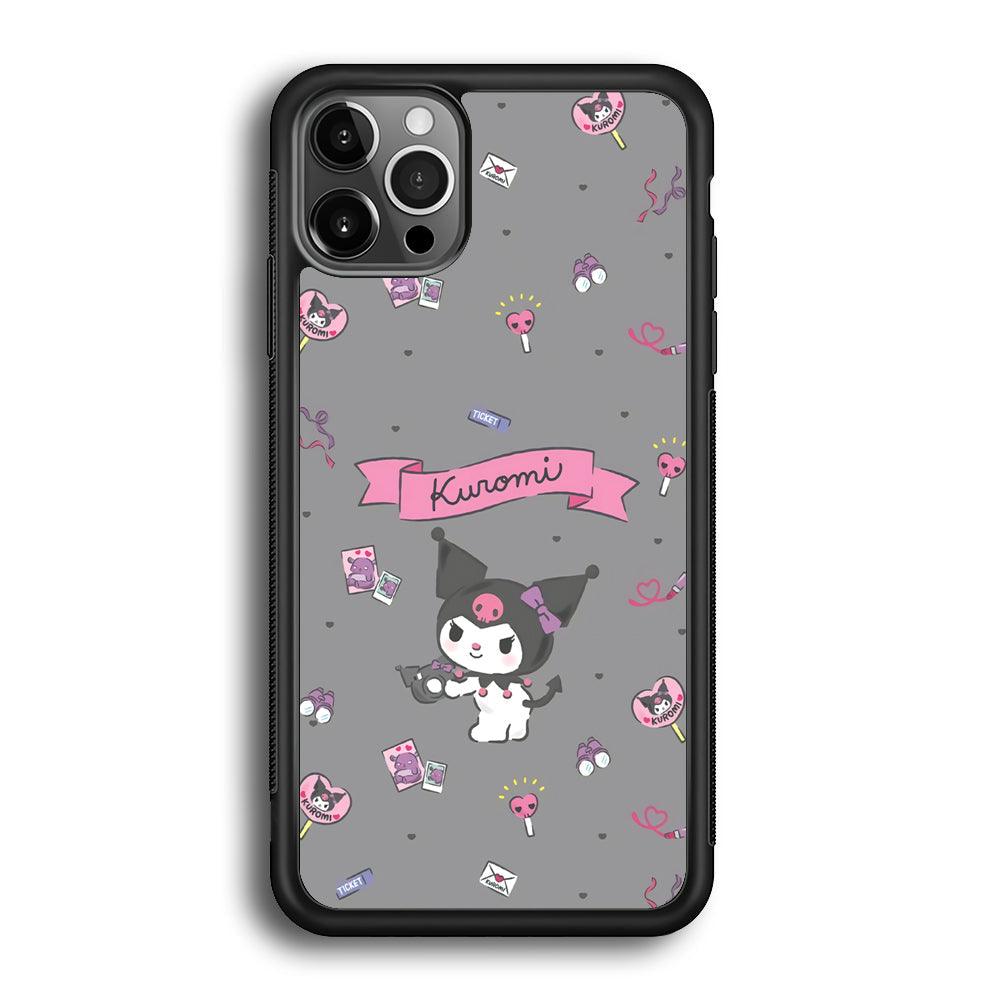 Kuromi Stage and Party iPhone 12 Pro Case-Rubber Black (2D Case)-Oxvistore