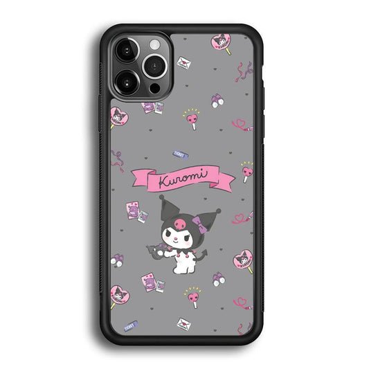 Kuromi Stage and Party iPhone 12 Pro Case-Rubber Black (2D Case)-Oxvistore