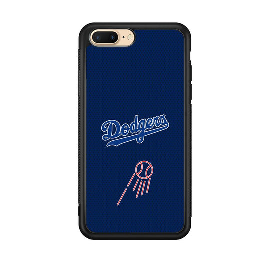 LA Dodgers Black Spot Patern iPhone 7 Plus Case-Rubber Black (2D Case)-Oxvistore