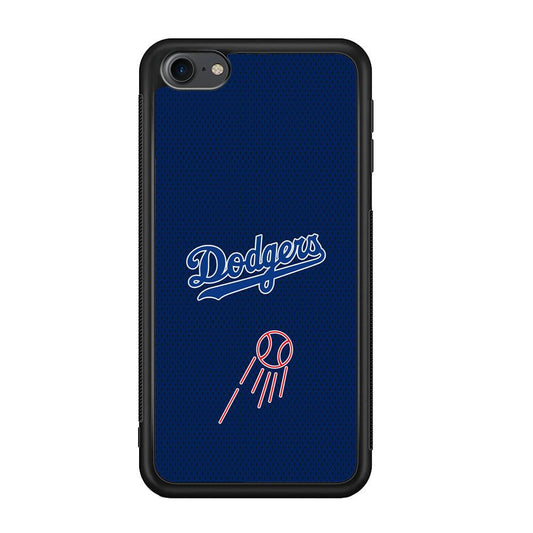 LA Dodgers Black Spot Patern iPod Touch 6 Case-Rubber Black (2D Case)-Oxvistore