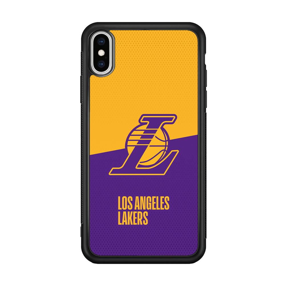 LA Lakers Handheld The Victory iPhone Xs Max Case-Rubber Black (2D Case)-Oxvistore