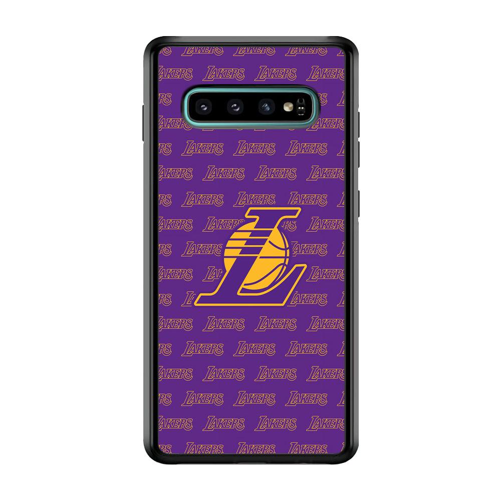 LA Lakers Neat Pattern Samsung Galaxy S10 Plus Case-Oxvistore