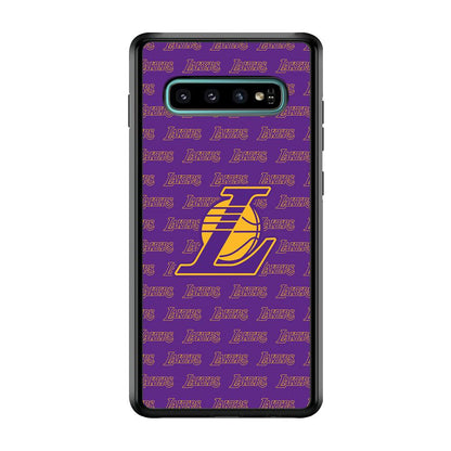 LA Lakers Neat Pattern Samsung Galaxy S10 Plus Case-Oxvistore