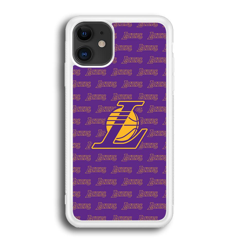 LA Lakers Neat Pattern iPhone 12 Case-Oxvistore