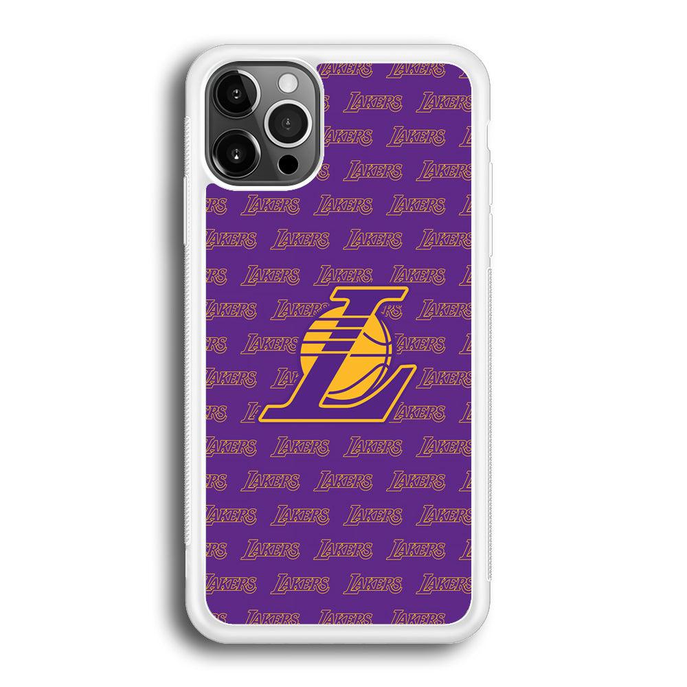 LA Lakers Neat Pattern iPhone 12 Pro Max Case-Oxvistore