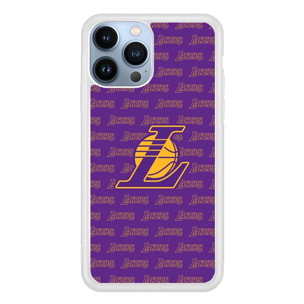 LA Lakers Neat Pattern iPhone 15 Pro Case-Oxvistore