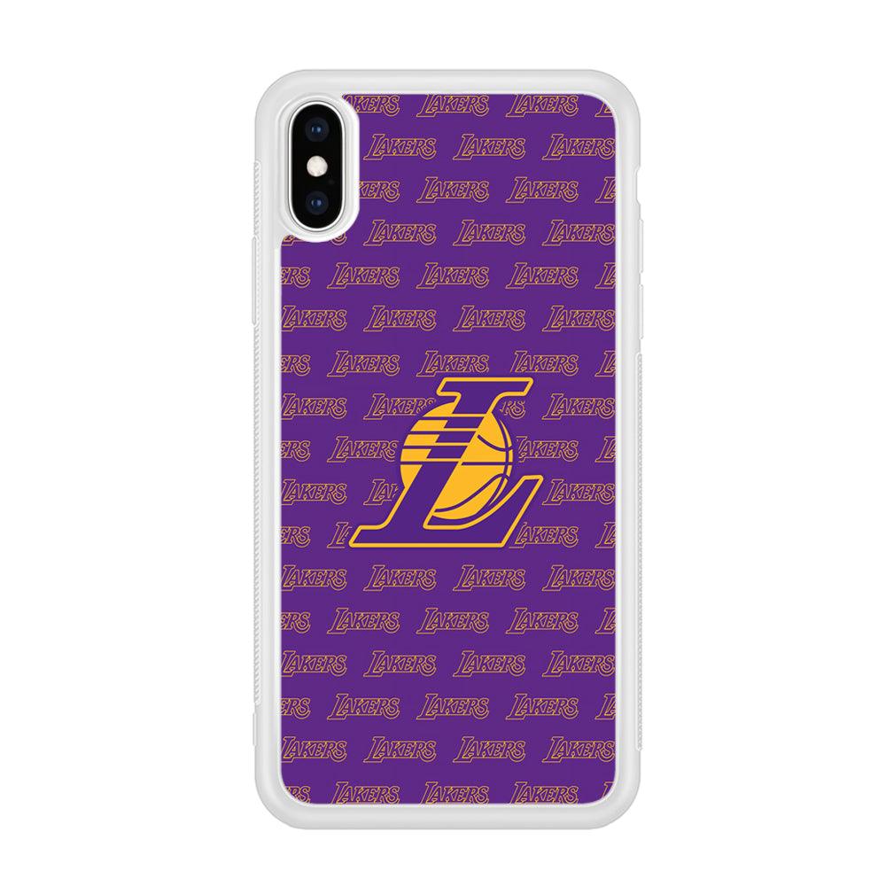 LA Lakers Neat Pattern iPhone X Case-Oxvistore